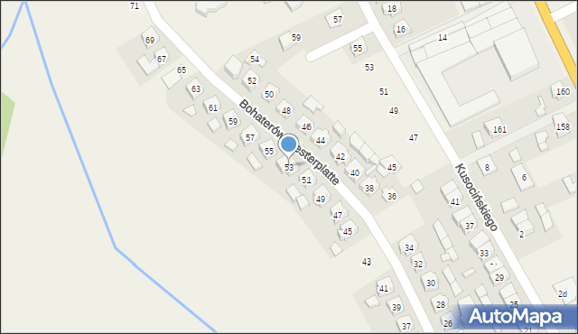 Hanulin, Bohaterów Westerplatte, 53, mapa Hanulin