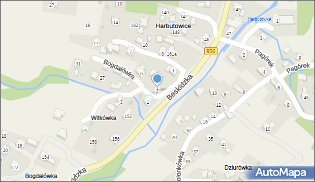 Harbutowice, Bogdałówka, 2, mapa Harbutowice