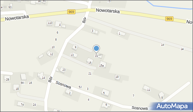 Harklowa, Bór, 11, mapa Harklowa