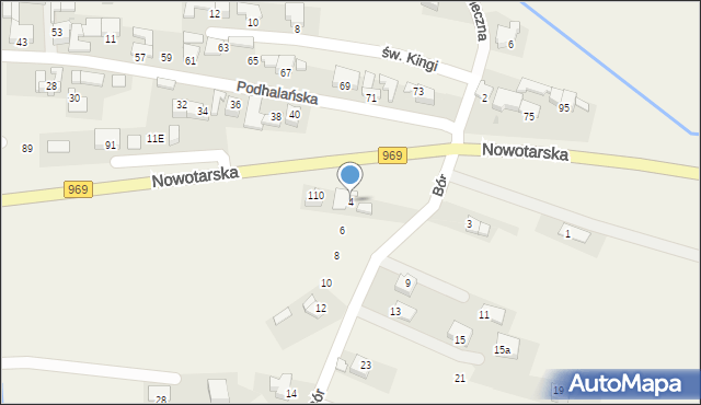 Harklowa, Bór, 4, mapa Harklowa