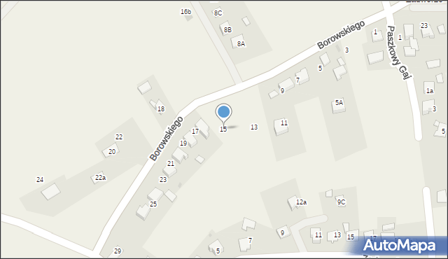 Harmęże, Borowskiego, 15, mapa Harmęże