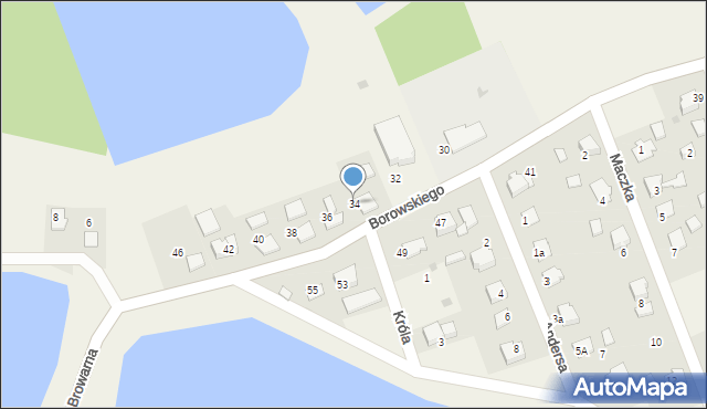Harmęże, Borowskiego, 34, mapa Harmęże