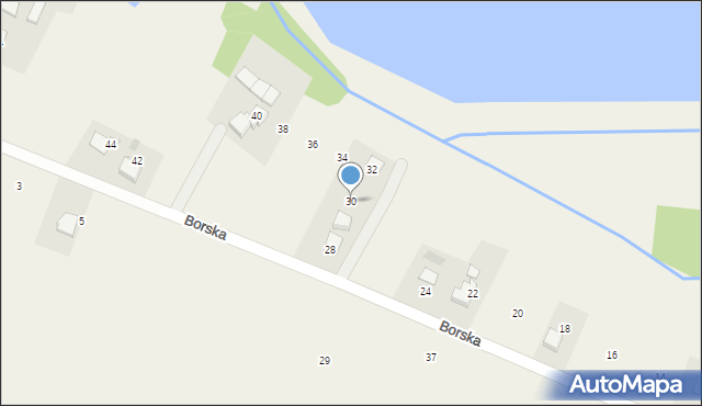Harmęże, Borska, 30, mapa Harmęże