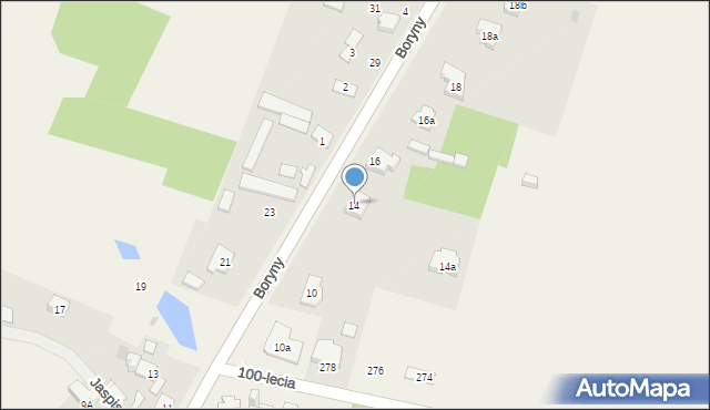 Helenów, Boryny, 14, mapa Helenów
