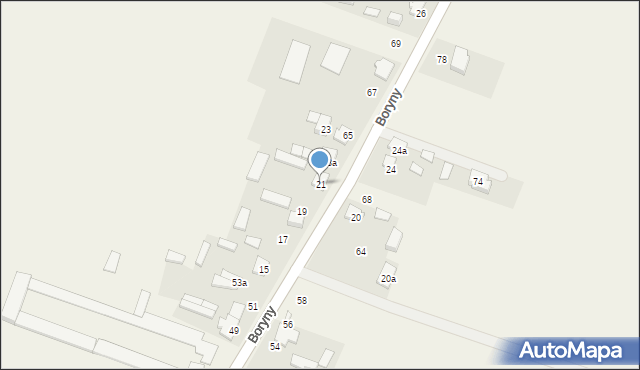 Helenów, Boryny, 21, mapa Helenów