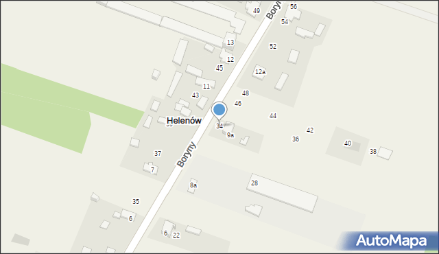 Helenów, Boryny, 34, mapa Helenów