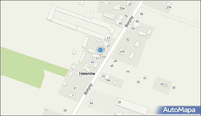 Helenów, Boryny, 43A, mapa Helenów