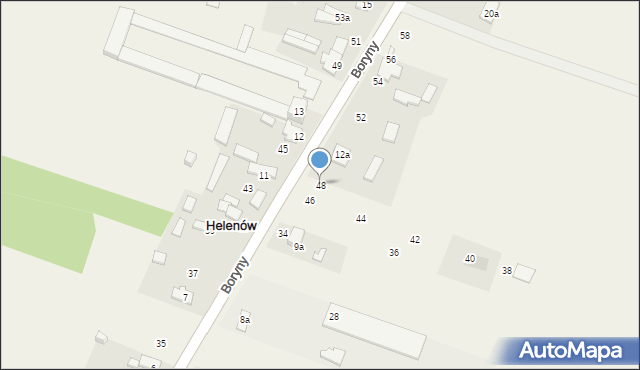 Helenów, Boryny, 48, mapa Helenów