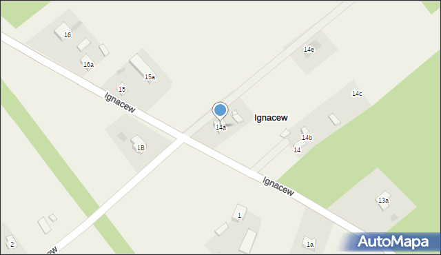 Ignacew, Bolesławów, 14a, mapa Ignacew