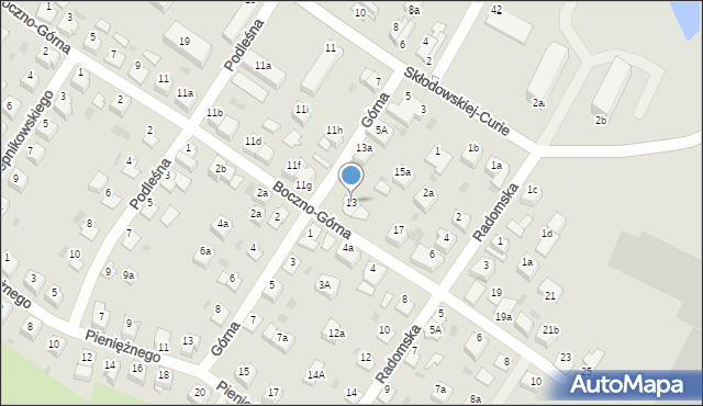 Iława, Boczno-Górna, 13, mapa Iława