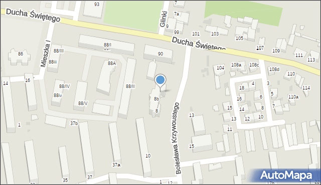 Inowrocław, Bolesława Krzywoustego, 8c, mapa Inowrocławia