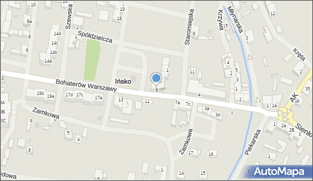 Ińsko, Bohaterów Warszawy, 6, mapa Ińsko