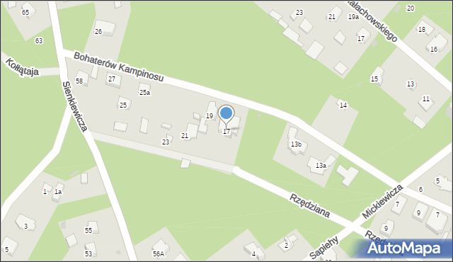 Izabelin B, Bohaterów Kampinosu, 17, mapa Izabelin B