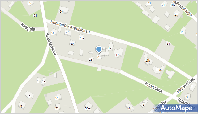 Izabelin B, Bohaterów Kampinosu, 21, mapa Izabelin B