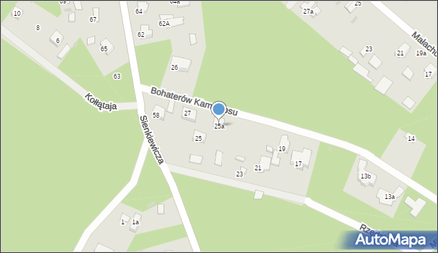 Izabelin B, Bohaterów Kampinosu, 25a, mapa Izabelin B