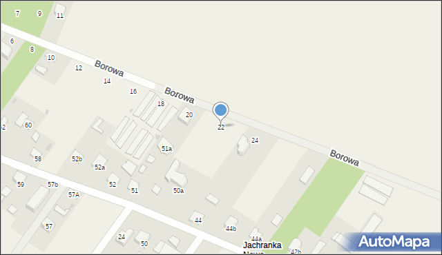Jachranka, Borowa, 22, mapa Jachranka