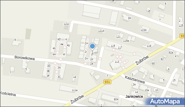 Jankowice, Borowikowa, 2g, mapa Jankowice