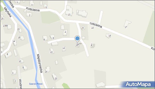 Jasienica, Boczna, 14, mapa Jasienica