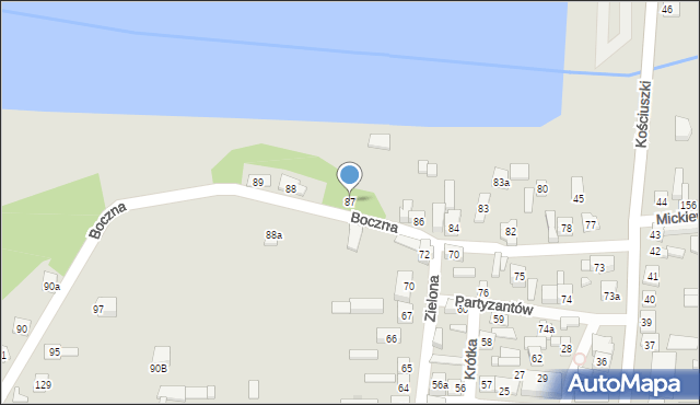 Jastrząb, Boczna, 87, mapa Jastrząb