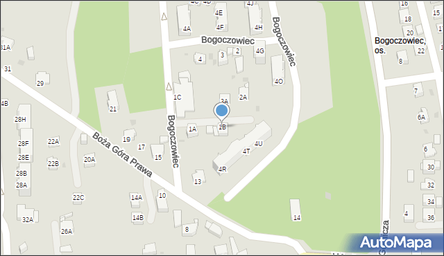 Jastrzębie-Zdrój, Bogoczowiec, 1B, mapa Jastrzębie-Zdrój