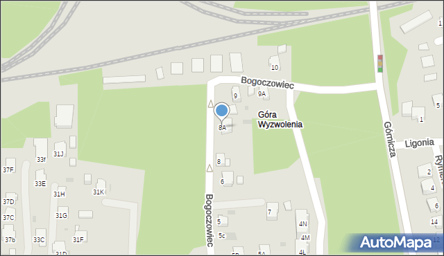 Jastrzębie-Zdrój, Bogoczowiec, 8A, mapa Jastrzębie-Zdrój