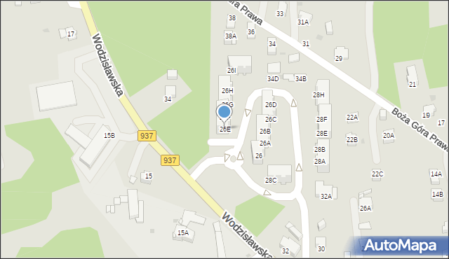 Jastrzębie-Zdrój, Boża Góra Prawa, 26E, mapa Jastrzębie-Zdrój