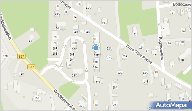Jastrzębie-Zdrój, Boża Góra Prawa, 28E, mapa Jastrzębie-Zdrój