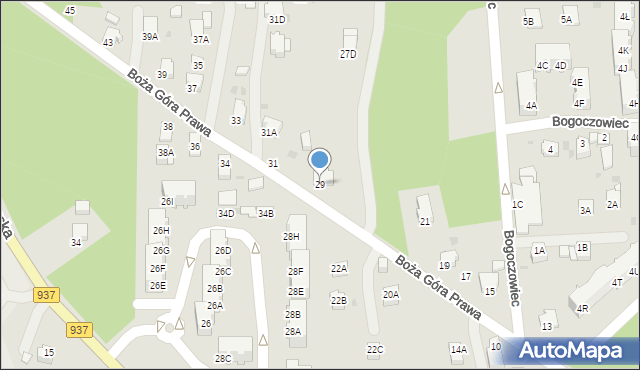 Jastrzębie-Zdrój, Boża Góra Prawa, 29, mapa Jastrzębie-Zdrój