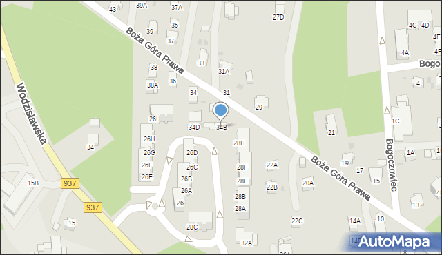 Jastrzębie-Zdrój, Boża Góra Prawa, 34B, mapa Jastrzębie-Zdrój