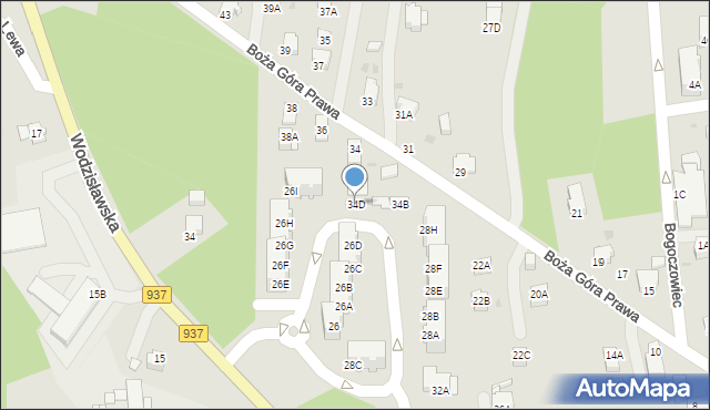 Jastrzębie-Zdrój, Boża Góra Prawa, 34D, mapa Jastrzębie-Zdrój