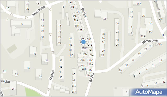 Jastrzębie-Zdrój, Bożka Arki, 22B, mapa Jastrzębie-Zdrój