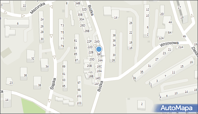 Jastrzębie-Zdrój, Bożka Arki, 24B, mapa Jastrzębie-Zdrój