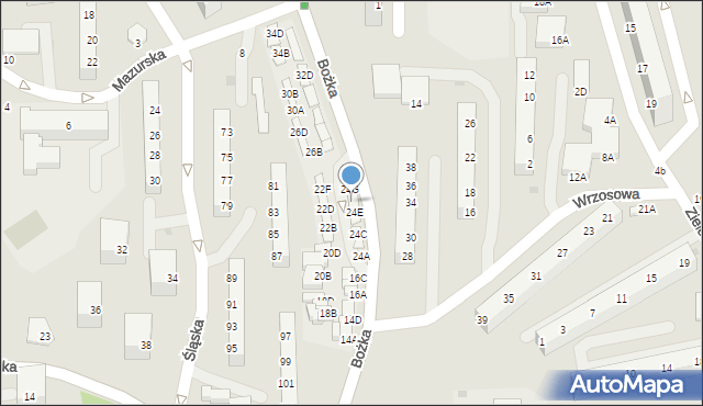 Jastrzębie-Zdrój, Bożka Arki, 24F, mapa Jastrzębie-Zdrój