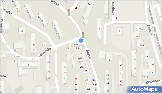 Jastrzębie-Zdrój, Bożka Arki, 36B, mapa Jastrzębie-Zdrój