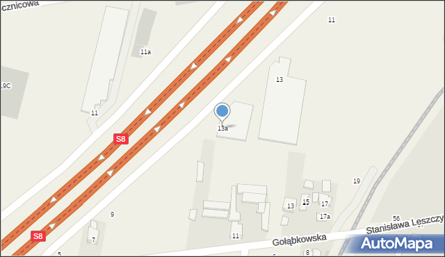 Jawczyce, Bocznicowa, 13a, mapa Jawczyce