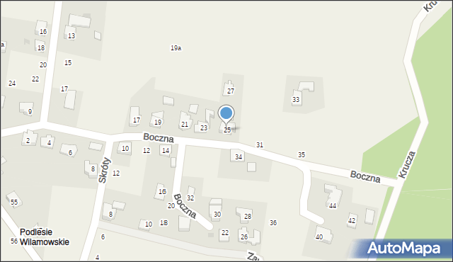 Jawiszowice, Boczna, 25, mapa Jawiszowice