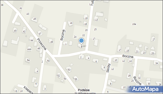 Jawiszowice, Boczna, 9, mapa Jawiszowice