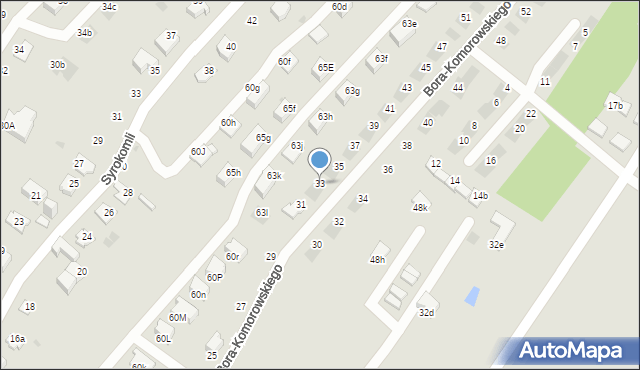 Jaworzno, Bora-Komorowskiego Tadeusza, gen., 33, mapa Jaworzno