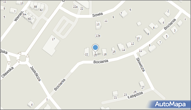 Jelcz-Laskowice, Bociania, 20, mapa Jelcz-Laskowice