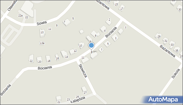 Jelcz-Laskowice, Bociania, 9, mapa Jelcz-Laskowice