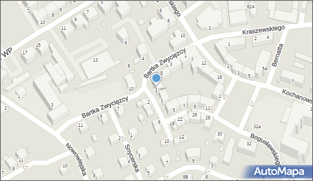 Jelenia Góra, Bogusławskiego Wojciecha, 1, mapa Jelenia Góra