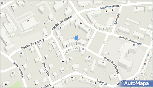 Jelenia Góra, Bogusławskiego Wojciecha, 9, mapa Jelenia Góra