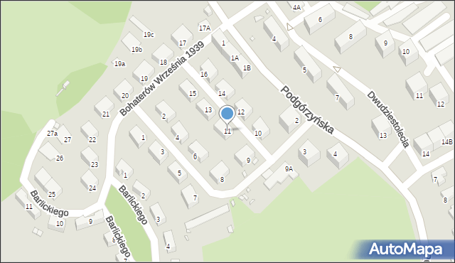 Jelenia Góra, Bohaterów Września 1939 r., 11, mapa Jelenia Góra