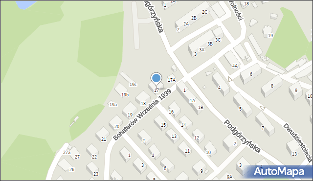 Jelenia Góra, Bohaterów Września 1939 r., 17, mapa Jelenia Góra