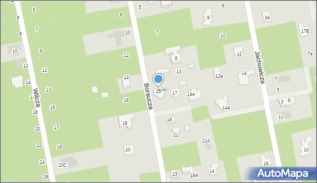 Józefów, Borsucza, 15, mapa Józefów