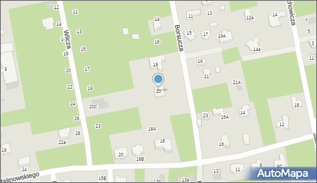 Józefów, Borsucza, 20, mapa Józefów