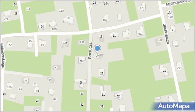 Józefów, Borsucza, 27, mapa Józefów