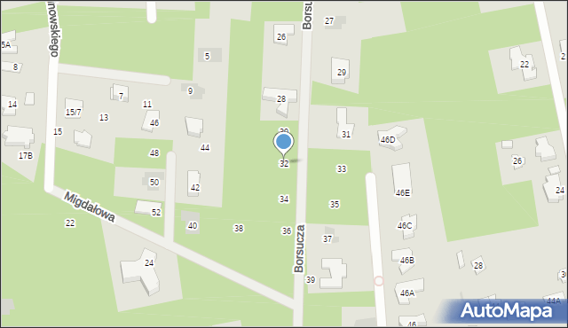 Józefów, Borsucza, 32, mapa Józefów