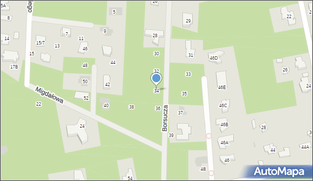 Józefów, Borsucza, 34, mapa Józefów