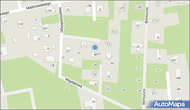 Józefów, Borsucza, 46, mapa Józefów